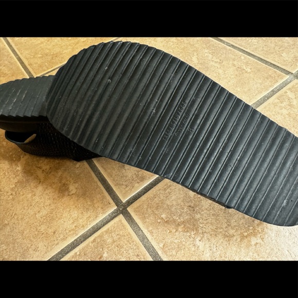 Freda Salvador Piper Sandal. Black Embossed Croc - Picture 6 of 6